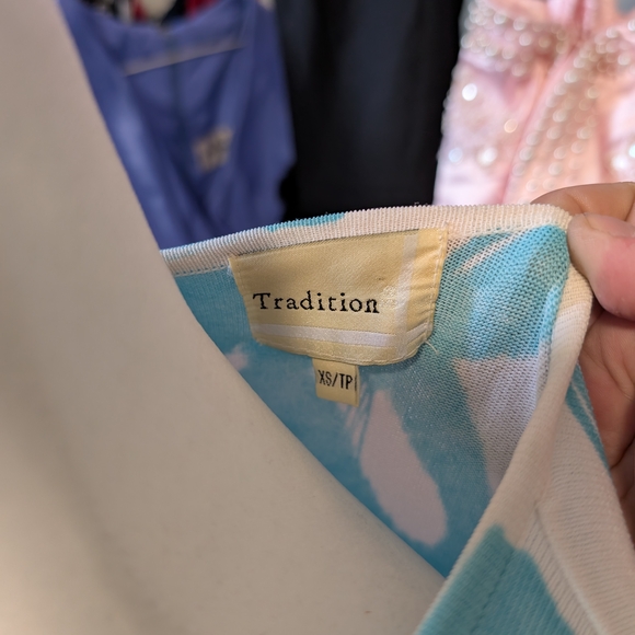 Aqua Floral Long Sleeve Women's Top - Picture 4 of 4